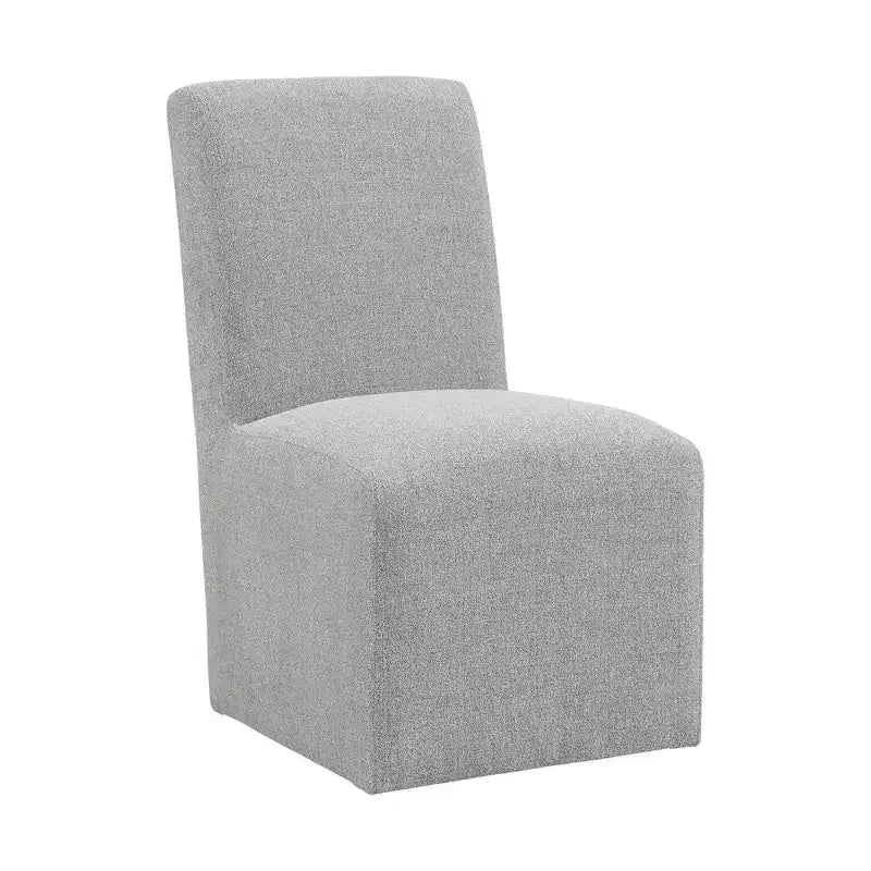 Picket House Furnishings Lot de 2 chaises d'appoint rembourrées Cade grises : Tissu de lin et pieds en bois