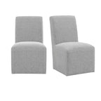 Picket House Furnishings Lot de 2 chaises d'appoint rembourrées Cade grises : Tissu de lin et pieds en bois