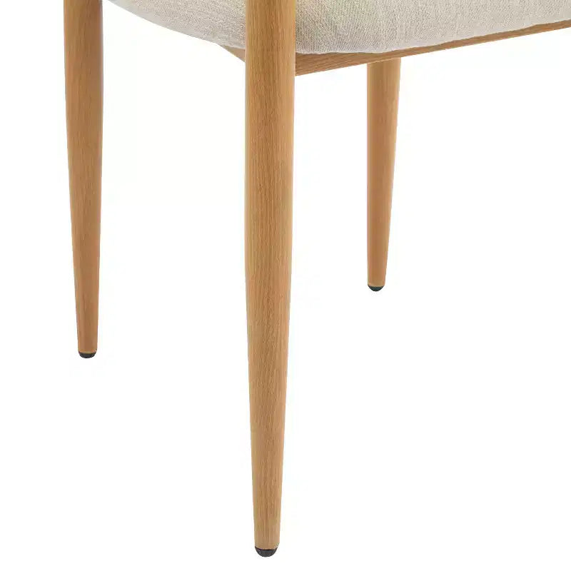 Christopher Knight Home Ensemble de 2 chaises de salle à manger Eva modernes en fer rembourré avec dossier ouvert incurvé Beige/Marron clair