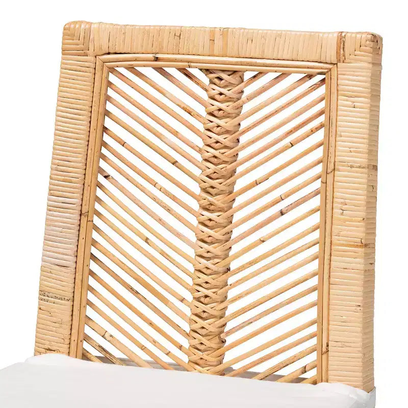 Ensemble de 2 chaises de salle à manger Suci en rotin et bois naturel/marron - Bali & Pari : Structure en acajou, style bohème, assise rembourrée