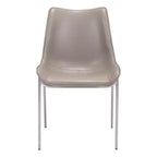 Lot de 2 chaises de salle à manger Encanto Gris/Argent - ZM Home : Piètement en acier inoxydable brossé, design moderne sans accoudoirs et rembourré