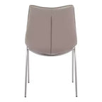Lot de 2 chaises de salle à manger Encanto Gris/Argent - ZM Home : Piètement en acier inoxydable brossé, design moderne sans accoudoirs et rembourré