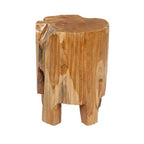 Tabouret contemporain en bois de teck à bord brut marron - Olivia & May : Fait main, Aucun assemblage, Usage intérieur