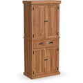 Nantucket Kitchen Storage Pantry - Natural: Home Styles, Hardwood Standing Cabinet with Drawer & Shelves