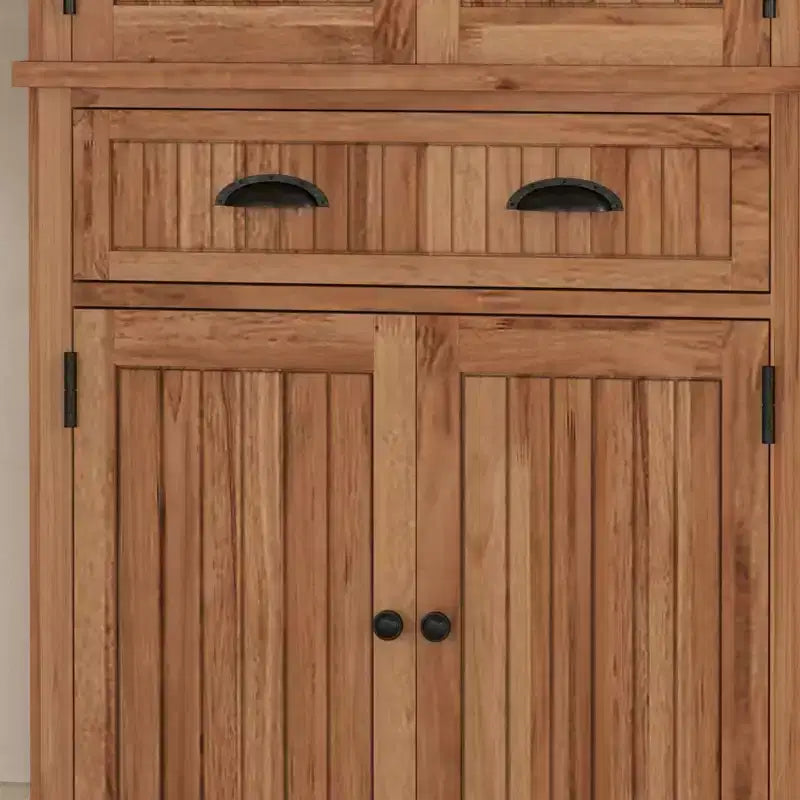 Garde-Manger de Cuisine Nantucket – Naturel : Home Styles, Meuble Autoportant en Bois Massif avec Tiroir et Étagères