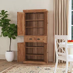 Garde-Manger de Cuisine Nantucket – Naturel : Home Styles, Meuble Autoportant en Bois Massif avec Tiroir et Étagères