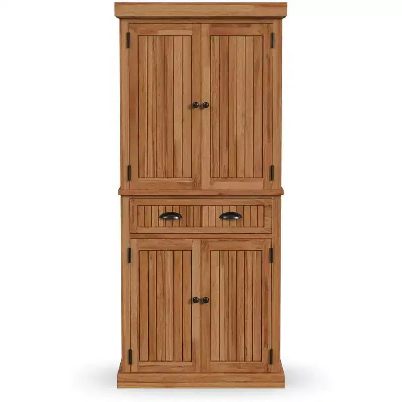Garde-Manger de Cuisine Nantucket – Naturel : Home Styles, Meuble Autoportant en Bois Massif avec Tiroir et Étagères