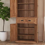Garde-Manger de Cuisine Nantucket – Naturel : Home Styles, Meuble Autoportant en Bois Massif avec Tiroir et Étagères