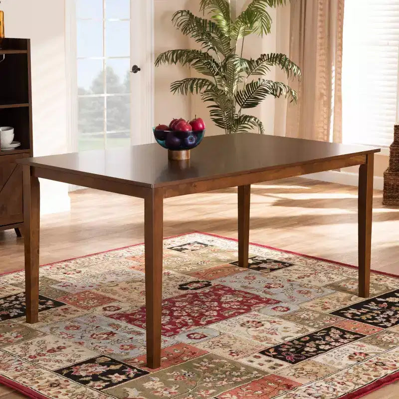 Table à manger rectangulaire en bois Eveline Noyer marron - Baxton Studio