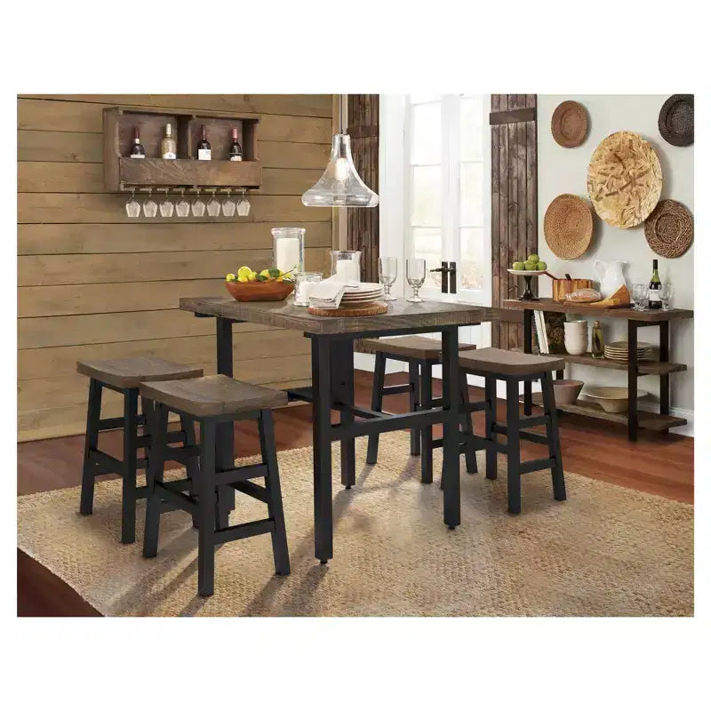 Porte-bouteilles 36 po en bois dur brun - Meubles Alaterre