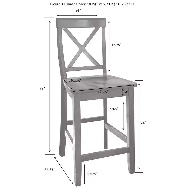 Îlot de cuisine Crosley Cutler 42 po avec plateau en faux marbre et tabourets à dossier en X Blanc/Gris : Moulure perlée, armoire de rangement, placage en bois