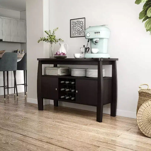 Bahut de salle à manger incurvé moderne Angla Espresso – HOMES: Inside + Out