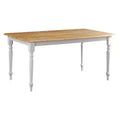 Dining Table Wood/Brown/White - Boraam: Rubberwood Frame, 6 Seats, Rectangle, 4-Leg Base, 60" Length, 36" Width