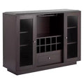 24/7 Shop At Home Candie Modern Multi-Storage Dining Buffet with Glass Cabinets Espresso