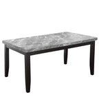 Ensemble de salle à manger 6 pièces Napoli 64 po avec plateau en marbre gris – Steve Silver Co.