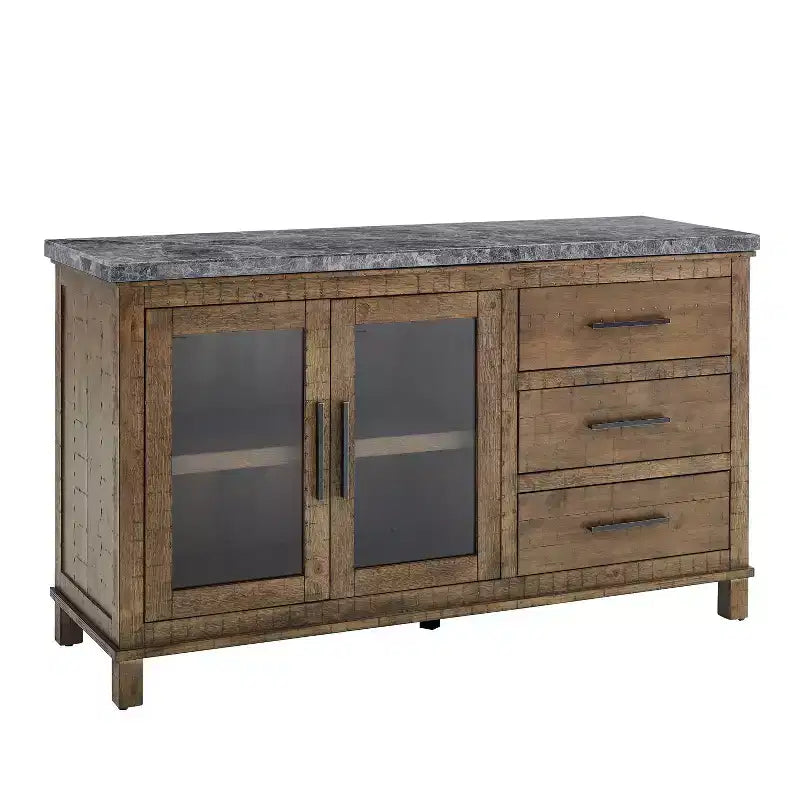Grayson Marble Top Server Gray/Driftwood - Steve Silver Co.