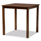 Lenoir Wood Square Counter Height Pub Table Walnut - Baxton Studio: Modern Kitchen & Bar Furniture for 4