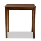 Table de pub Lenoir Wood Square à hauteur de comptoir Noyer - Baxton Studio : Mobilier de cuisine et de bar moderne pour 4