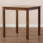 Table de pub Lenoir Wood Square à hauteur de comptoir Noyer - Baxton Studio : Mobilier de cuisine et de bar moderne pour 4