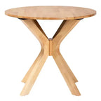 Baxton Studio Kenji Table de salle à manger ronde en bois brun naturel, 34 po de large : hévéa, 4 places