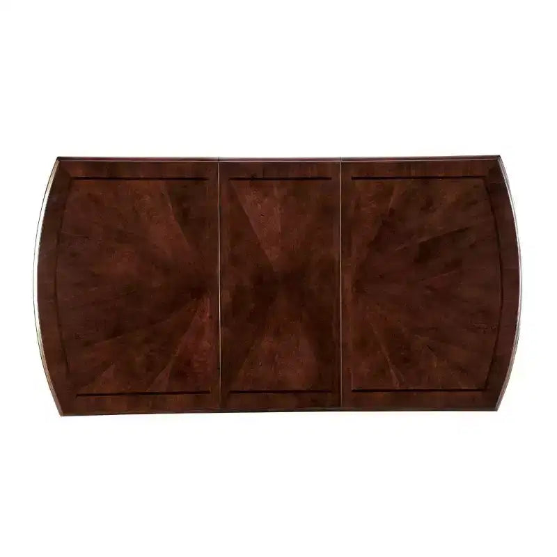 Table à manger extensible Burton en bois arrondie Espresso - miBasics : 4-8 places, style transitoire, allonge amovible