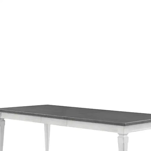 Table à manger Katia 90 po, fini gris rustique et blanc vieilli - Acme Furniture : extensible, 8 places