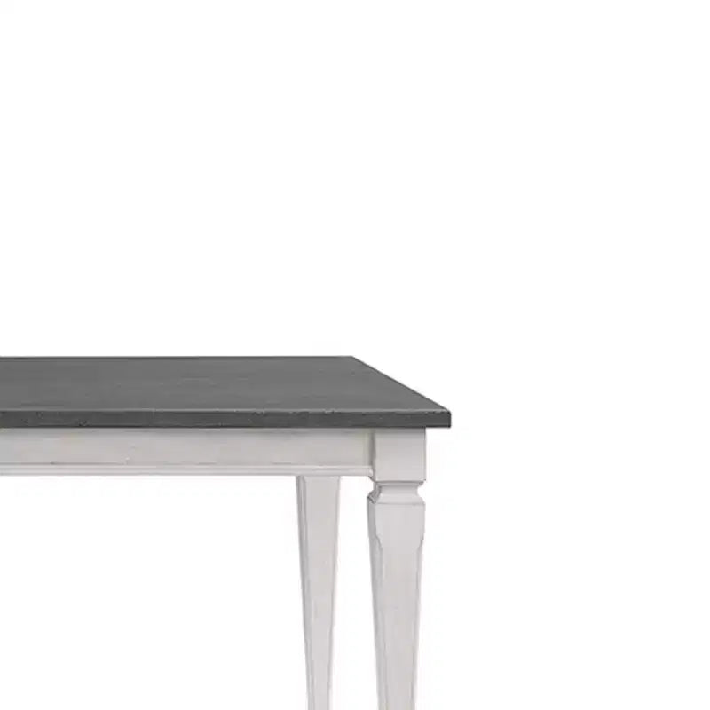 Table à manger Katia 90 po, fini gris rustique et blanc vieilli - Acme Furniture : extensible, 8 places