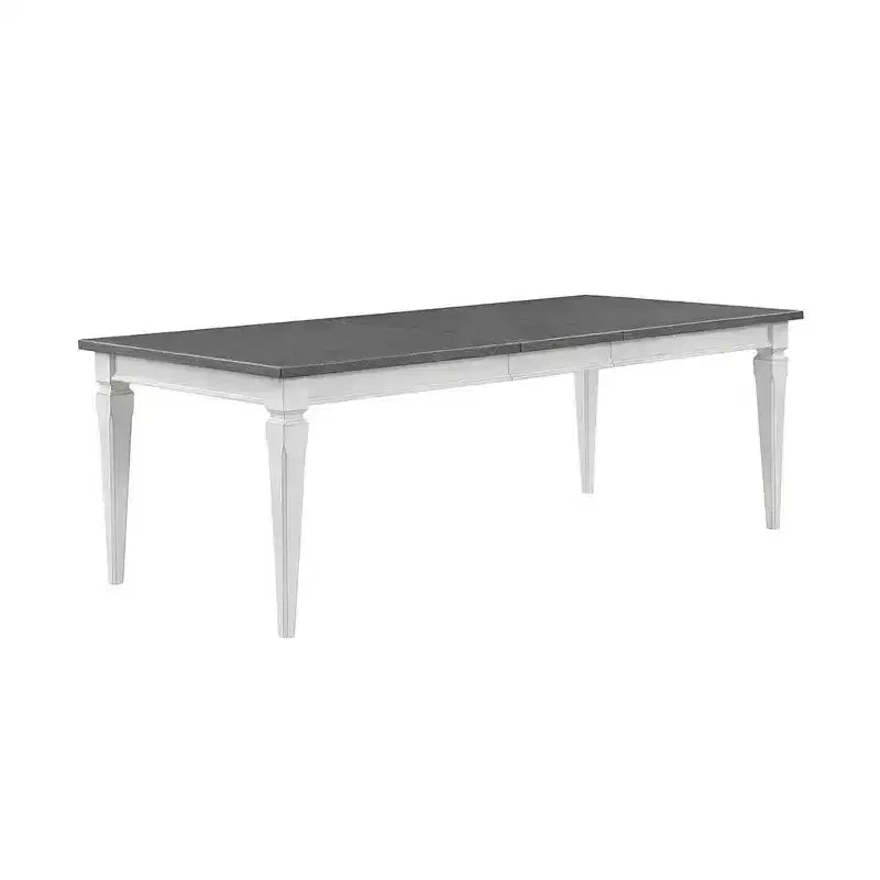 Table à manger Katia 90 po, fini gris rustique et blanc vieilli - Acme Furniture : extensible, 8 places