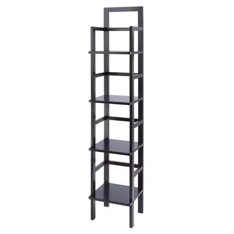 Aiden Narrow Bakers Rack Coffee - Winsome Wood: 4-Tier Storage, Lacquered Wood Finish, Fixed Shelves