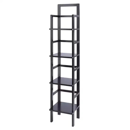 Aiden Narrow Bakers Rack Coffee - Winsome Wood: 4-Tier Storage, Lacquered Wood Finish, Fixed Shelves