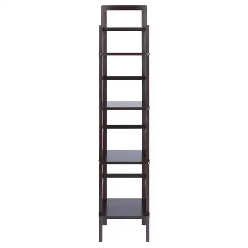 Étagère de cuisine Aiden Narrow Bakers Rack Coffee - Winsome Wood : 4 niveaux de rangement, finition bois laqué, étagères fixes