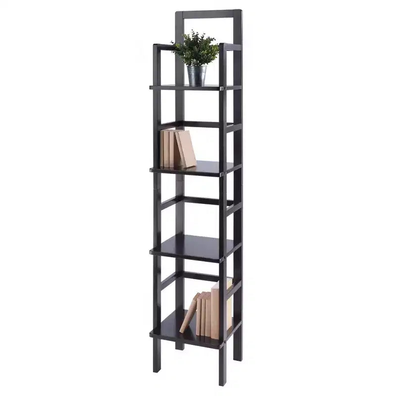 Étagère de cuisine Aiden Narrow Bakers Rack Coffee - Winsome Wood : 4 niveaux de rangement, finition bois laqué, étagères fixes