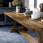 Table à manger Shelia en pin massif Pin rustique - HOMES: Inside + Out : Design à tréteaux robuste, 8 places