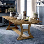 Table à manger Shelia en pin massif Pin rustique - HOMES: Inside + Out : Design à tréteaux robuste, 8 places