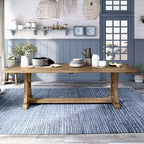 Table à manger Shelia en pin massif Pin rustique - HOMES: Inside + Out : Design à tréteaux robuste, 8 places