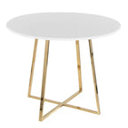LumiSource Cosmo MDF Dining Table Gold/White