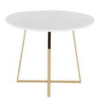 Table de salle à manger LumiSource Cosmo MDF Or/Blanc