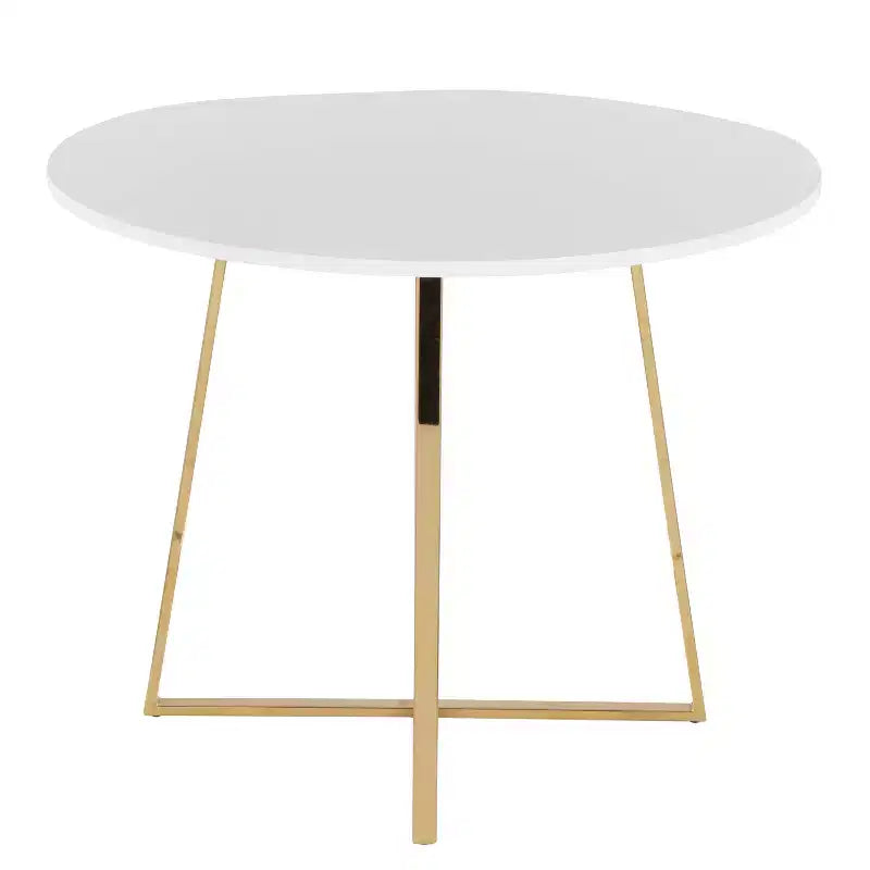 Table de salle à manger LumiSource Cosmo MDF Or/Blanc