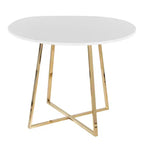 Table de salle à manger LumiSource Cosmo MDF Or/Blanc