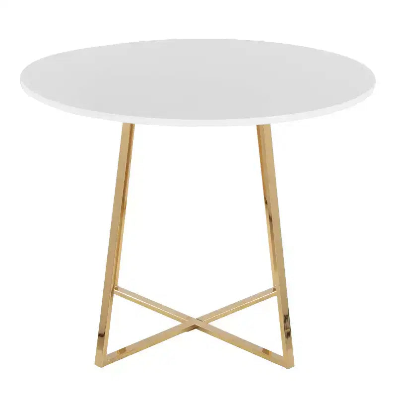 Table de salle à manger LumiSource Cosmo MDF Or/Blanc