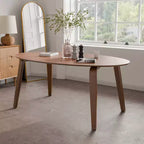 HOMES: Inside + Out Table de salle à manger ovale moderne Sandy Cove du milieu du siècle 71 po Noyer