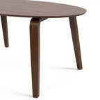 HOMES: Inside + Out Table de salle à manger ovale moderne Sandy Cove du milieu du siècle 71 po Noyer