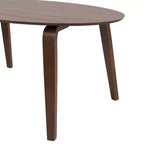 HOMES: Inside + Out Table de salle à manger ovale moderne Sandy Cove du milieu du siècle 71 po Noyer
