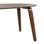 HOMES: Inside + Out Table de salle à manger ovale moderne Sandy Cove du milieu du siècle 71 po Noyer