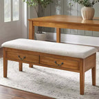 Banc de ferme Lifestorey Palmer avec rangement en chêne antique