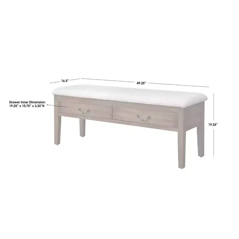 Banc de ferme Lifestorey Palmer avec rangement en chêne antique