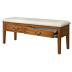 Banc de ferme Lifestorey Palmer avec rangement en chêne antique
