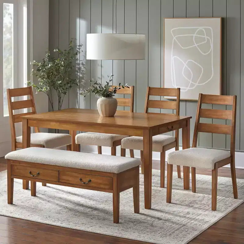 Banc de ferme Lifestorey Palmer avec rangement en chêne antique
