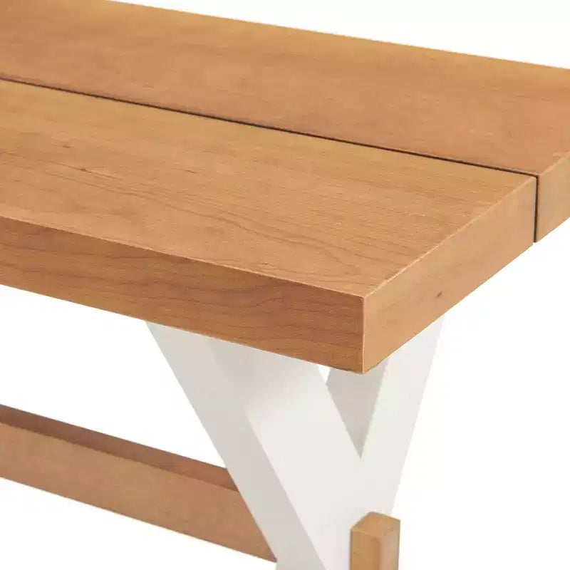 Table de salle à manger Chelsea 72 po avec 2 bancs en cerisier chaud - Meubles Alaterre : Bouleau massif, 6 places