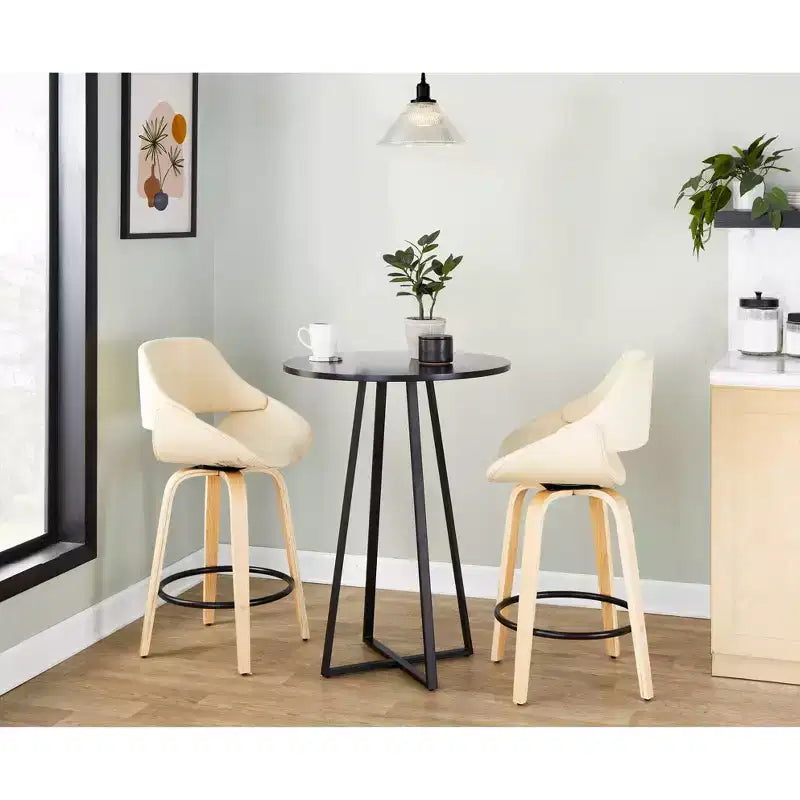 LumiSource Cosmo Table de comptoir en MDF Noir Métal/Noir